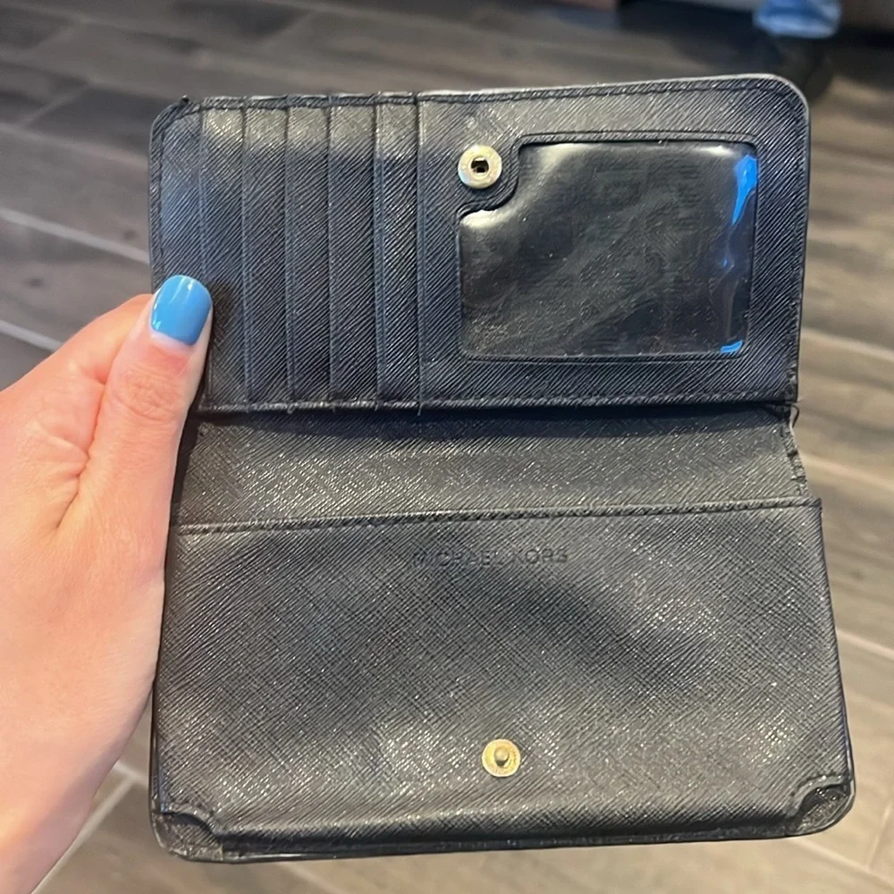Michael Kors Black and Gold Wristlet